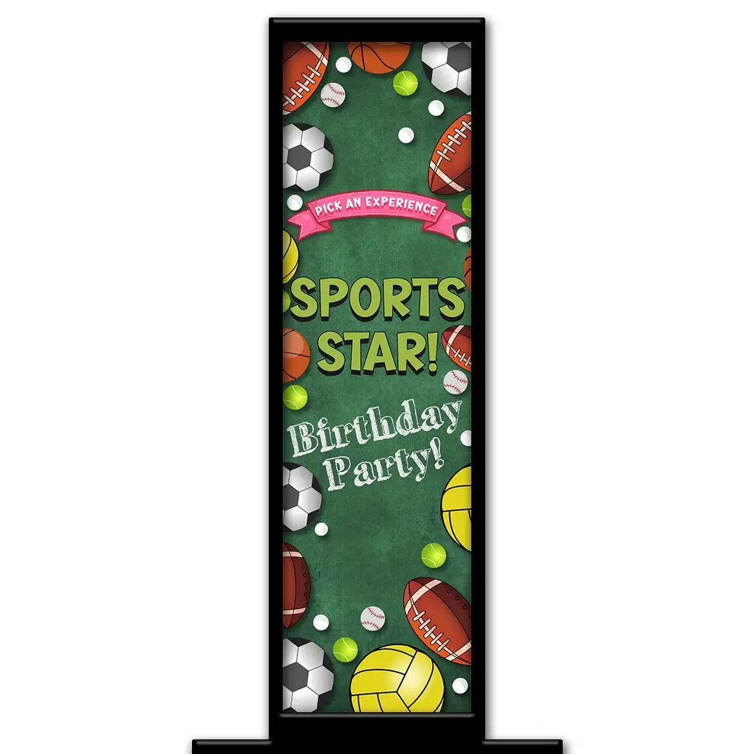 Sports Star photo booth pillar start screen