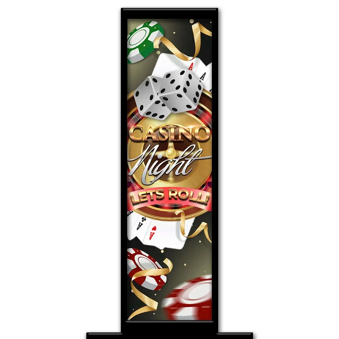 Casino Nights photo booth pillar start screen