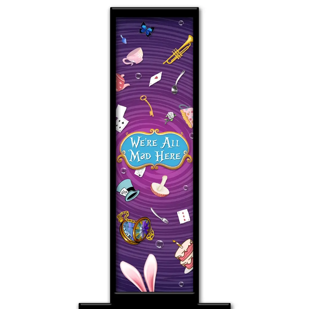 Alice in Wonderland photo booth pillar start screen
