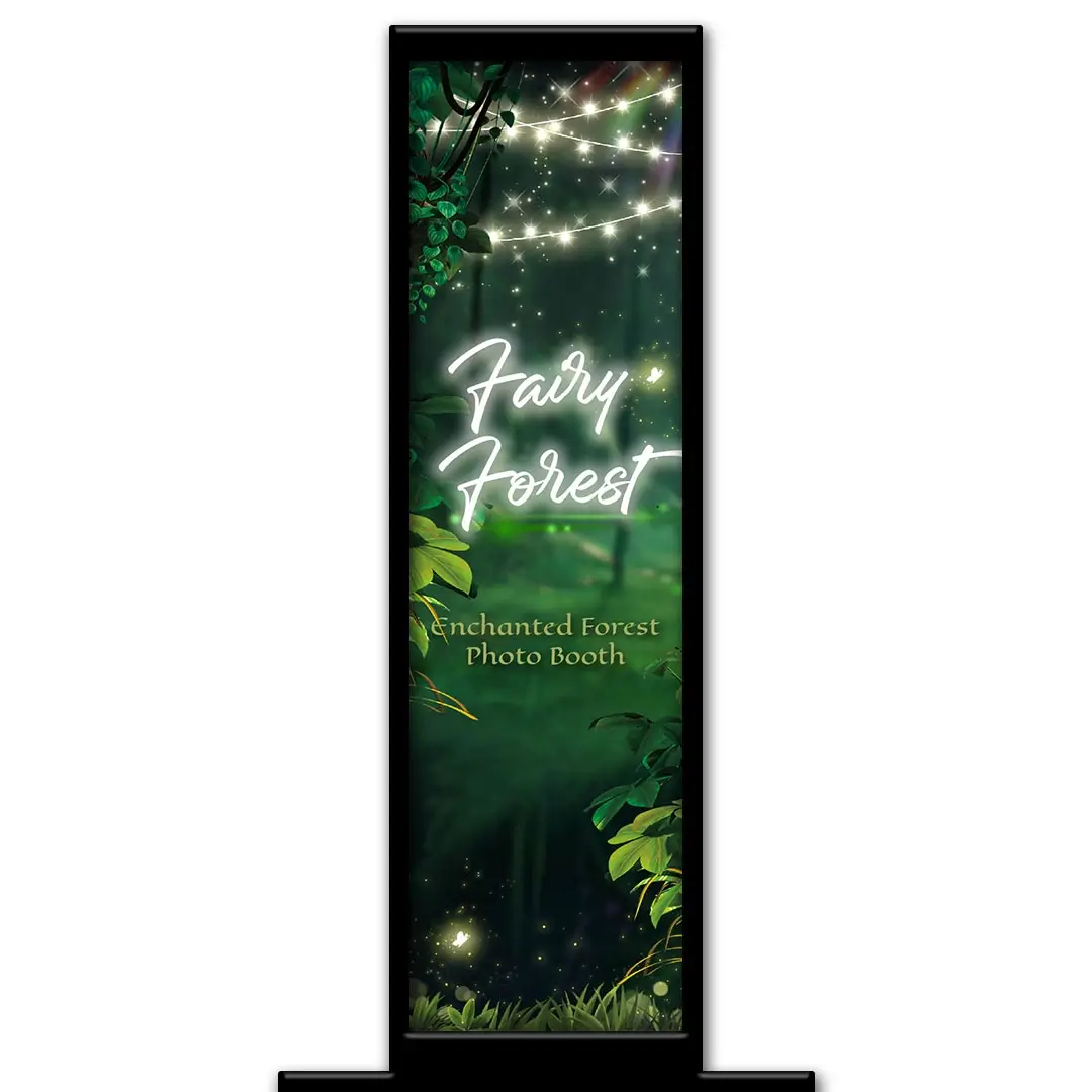 Enchanted Forest photo booth pillar start screen