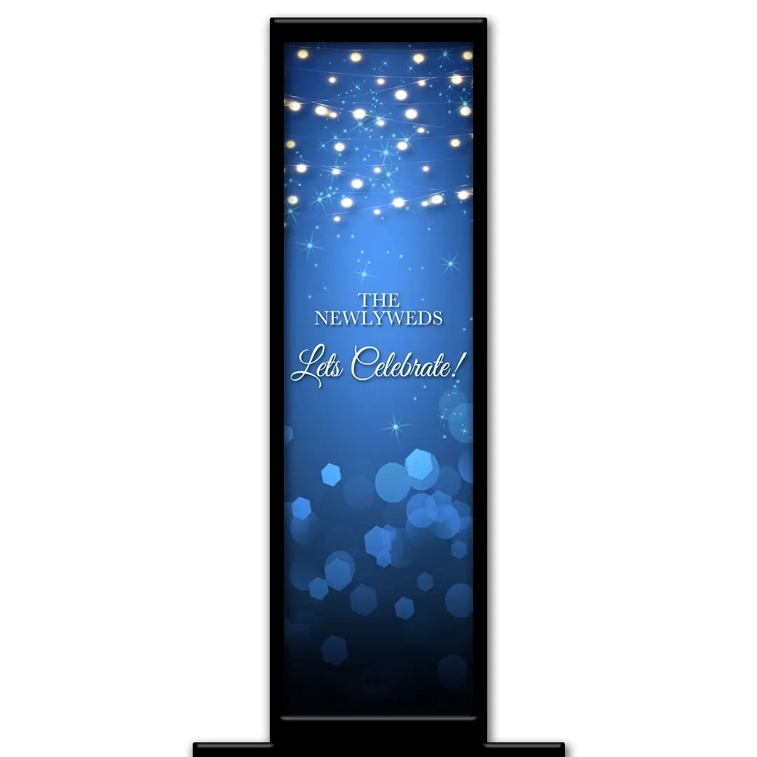 Blue Comet photo booth pillar start screen