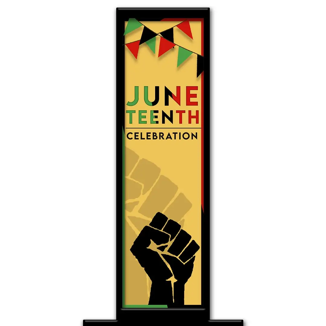 JuneTeenth Celebrations photo booth pillar start screen