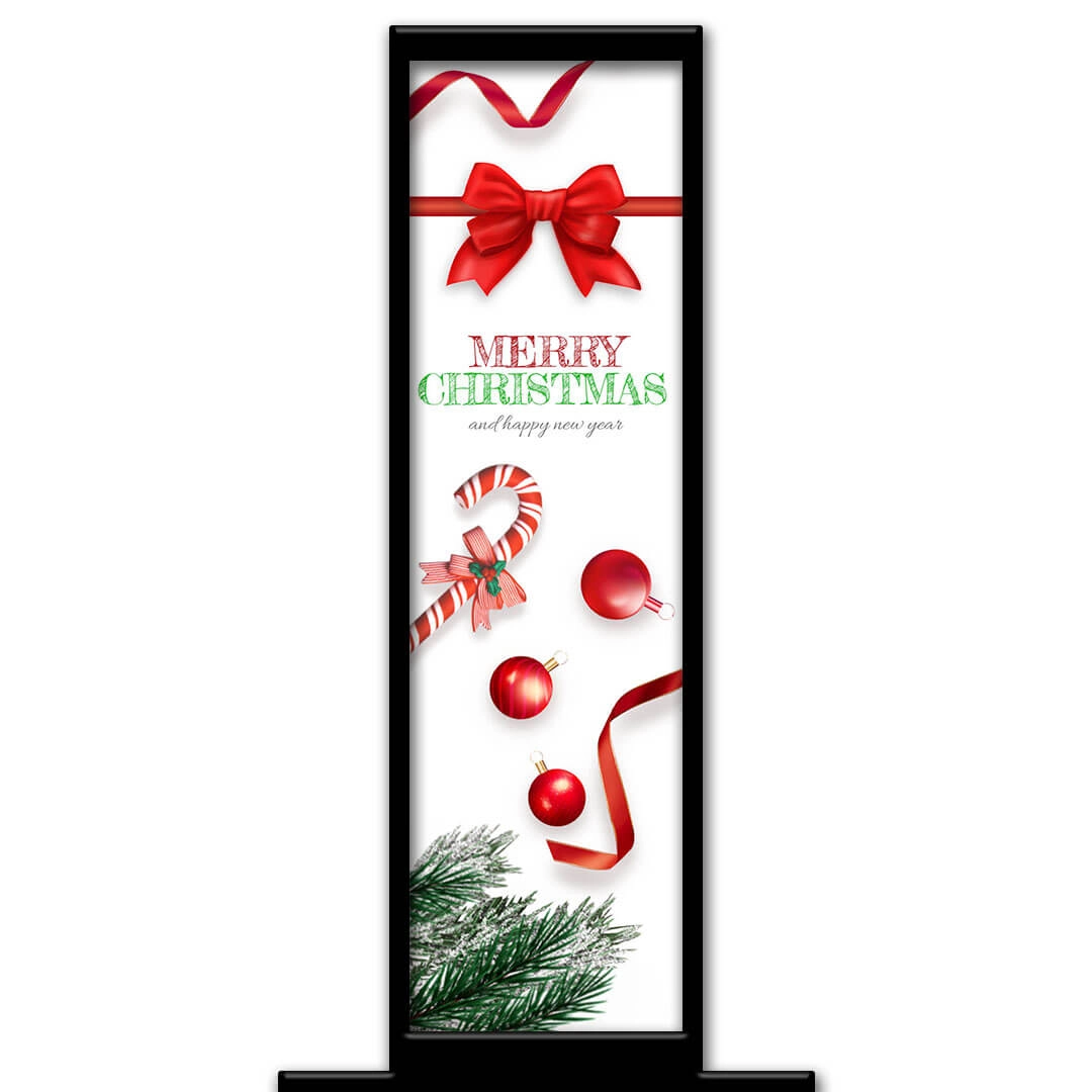 Christmas Ribbon photo booth pillar start screen