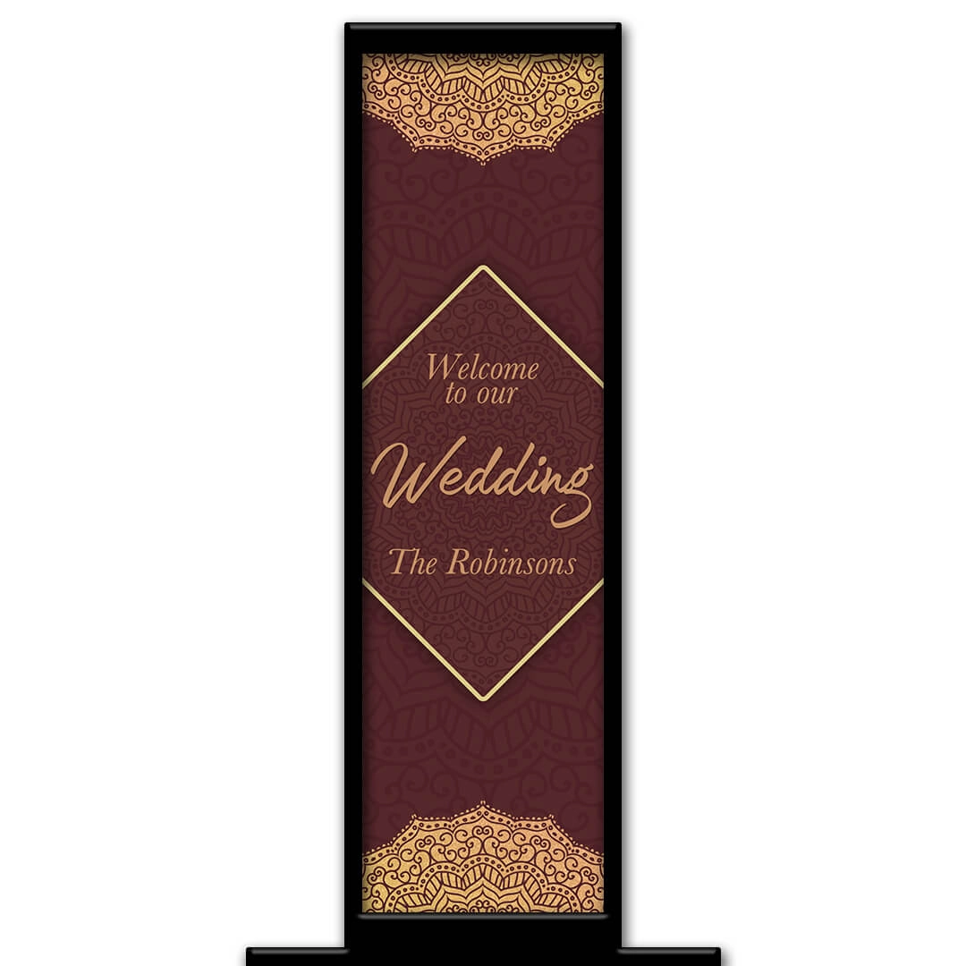 Maroon Mandala photo booth pillar start screen