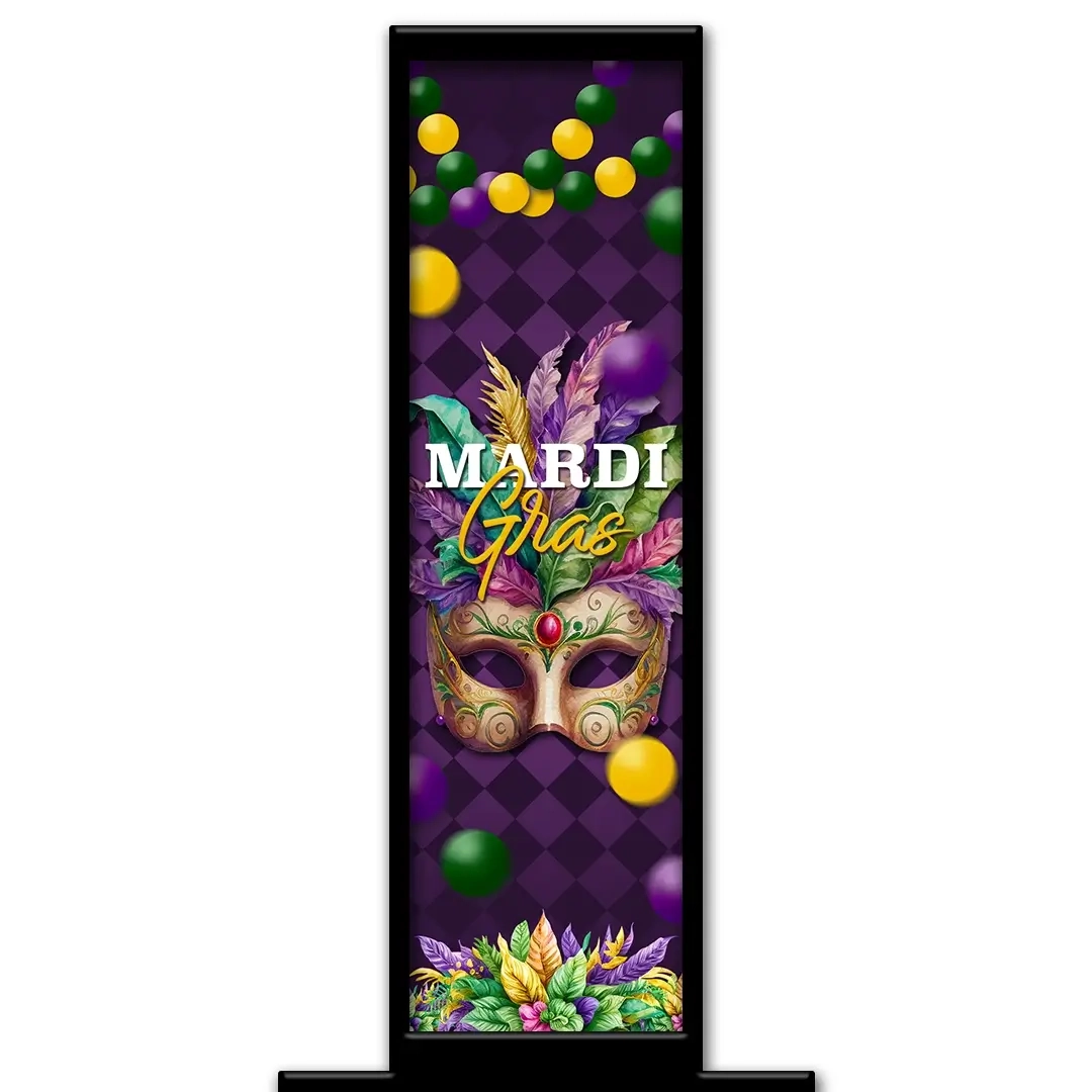 Mardi Gras photo booth pillar start screen