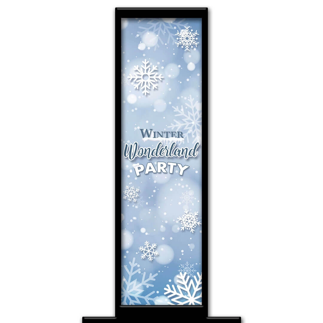 Winter Wonderland photo booth pillar start screen