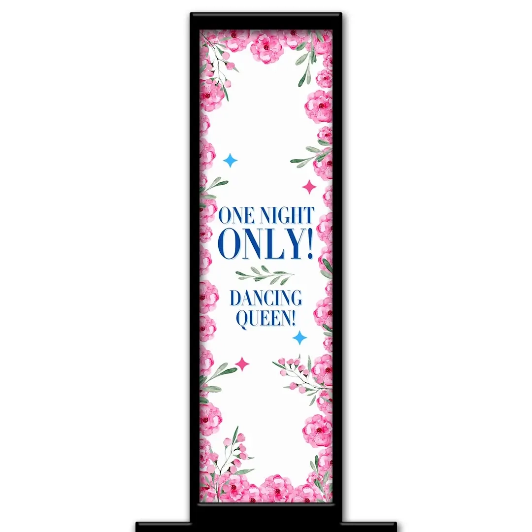 One Night Only photo booth pillar start screen