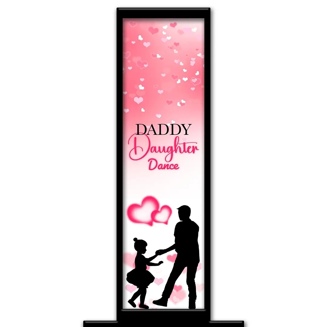 Daddy Daughter Dance photo booth pillar start screen