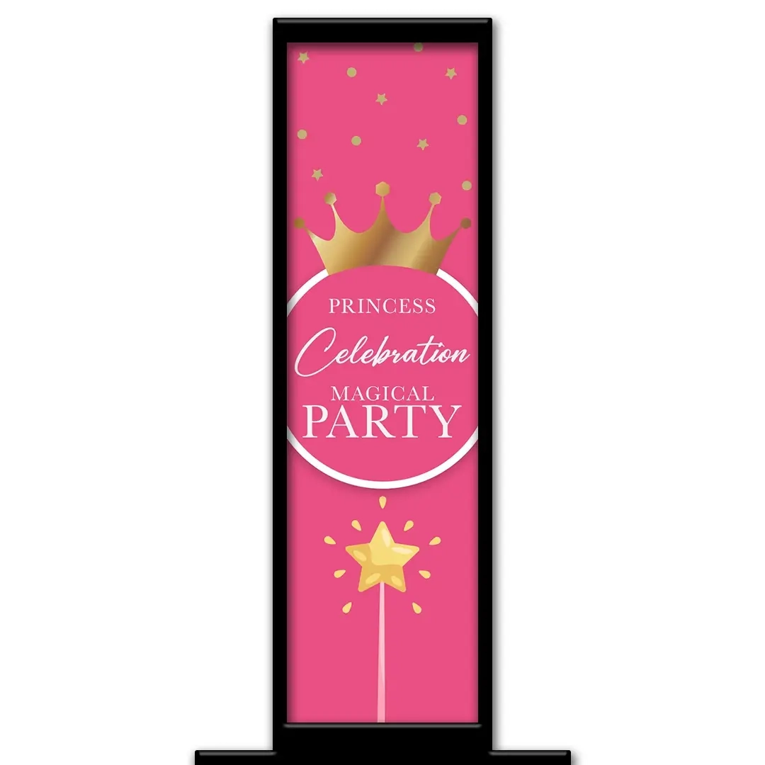 Princess Magic photo booth pillar start screen