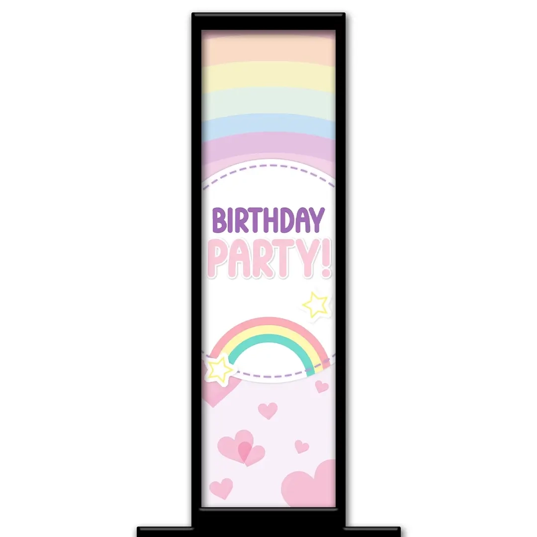 Rainbow Dreams photo booth pillar start screen