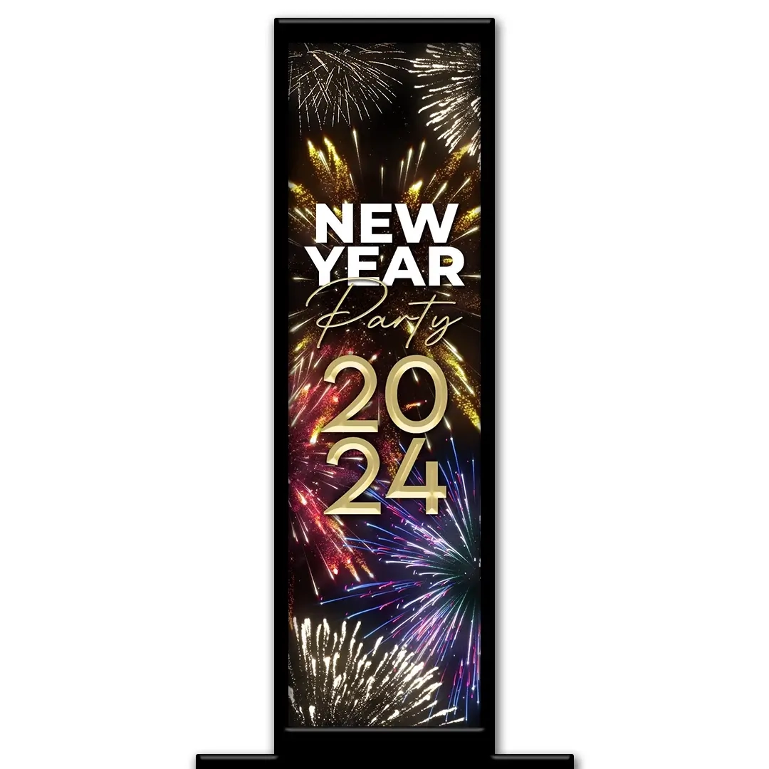 NYE Fireworks photo booth pillar start screen