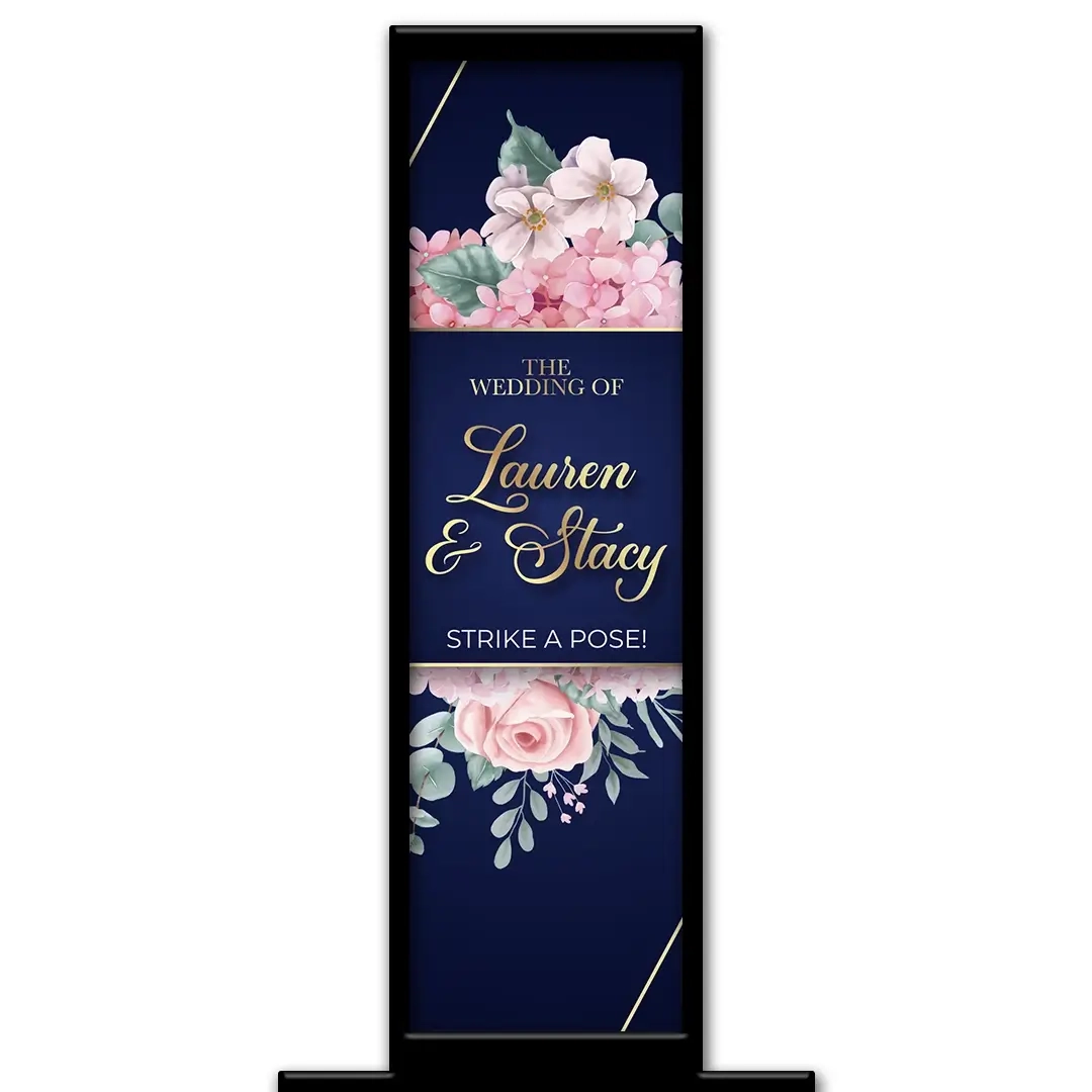 Naval Hydrangea photo booth pillar start screen