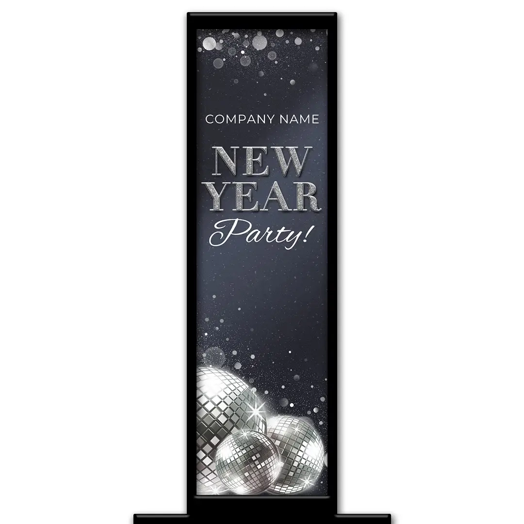New Year Disco photo booth pillar start screen