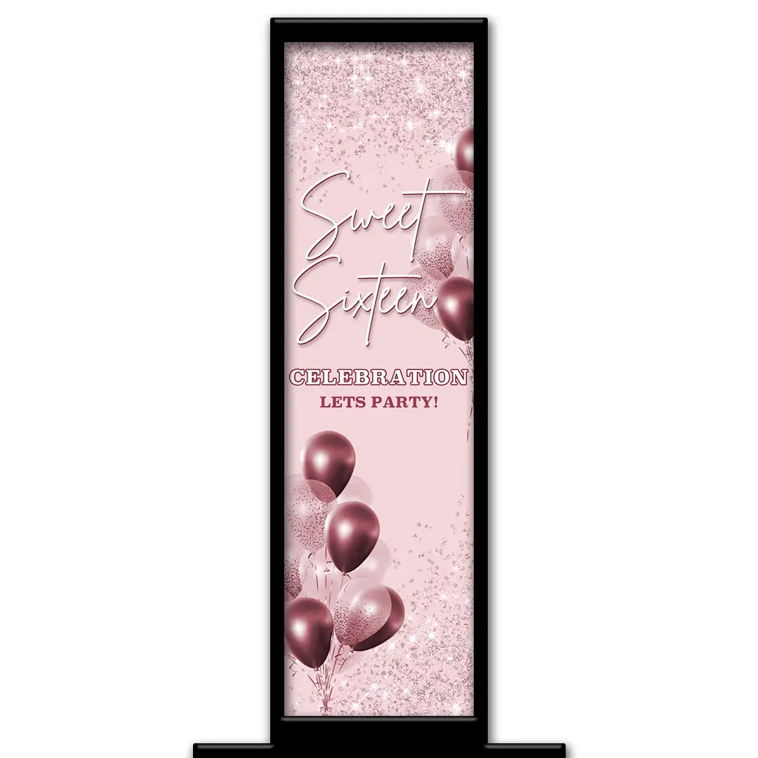 Sweet Glitter photo booth pillar start screen