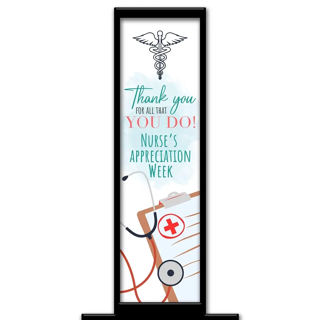 Nurse's Week photo booth pillar start screen
