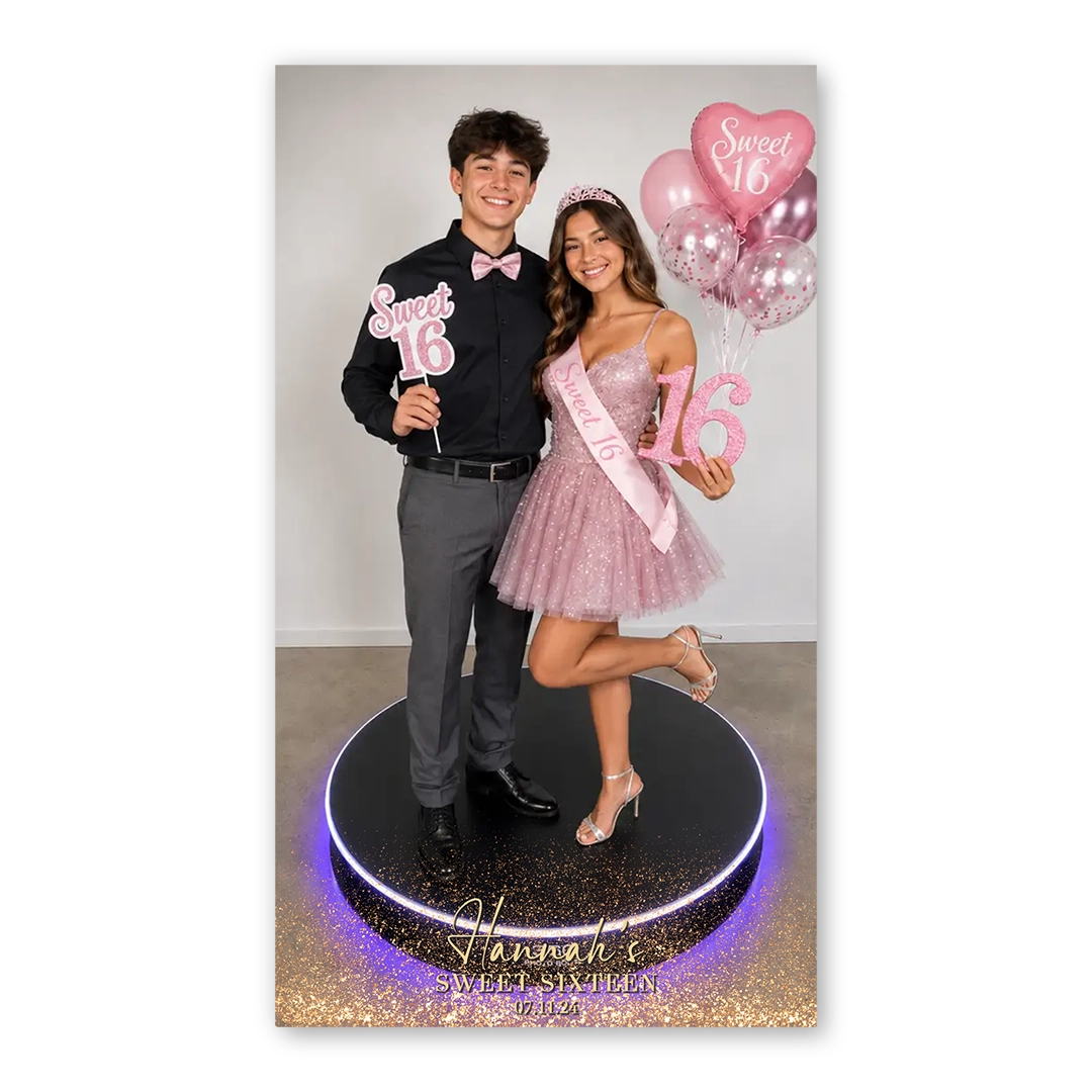 Glitterfall photo booth template 360P
