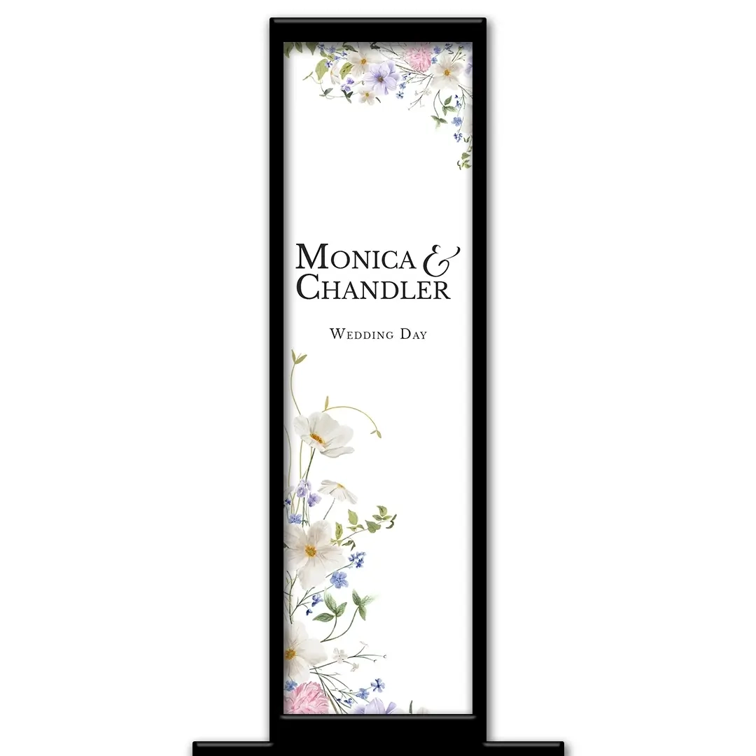 Wildflower Wedding photo booth pillar start screen