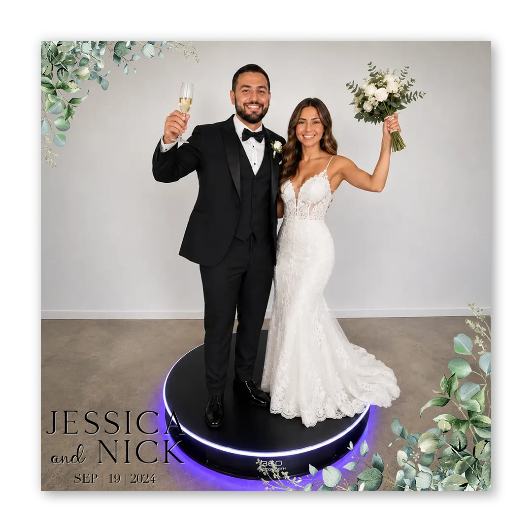 Eucalyptus Wedding photo booth template 360