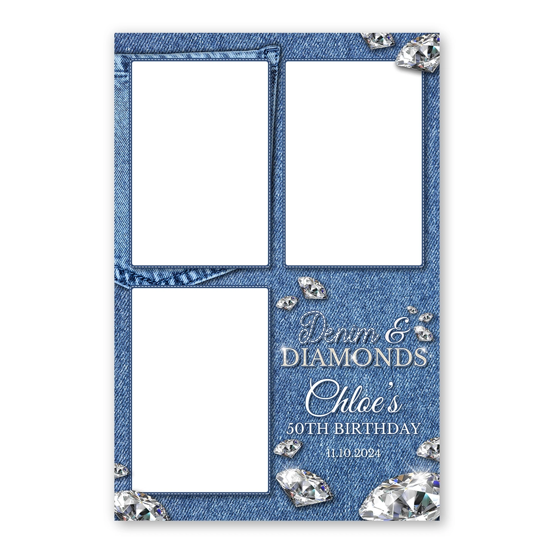Denim & Diamonds photo booth template P3P