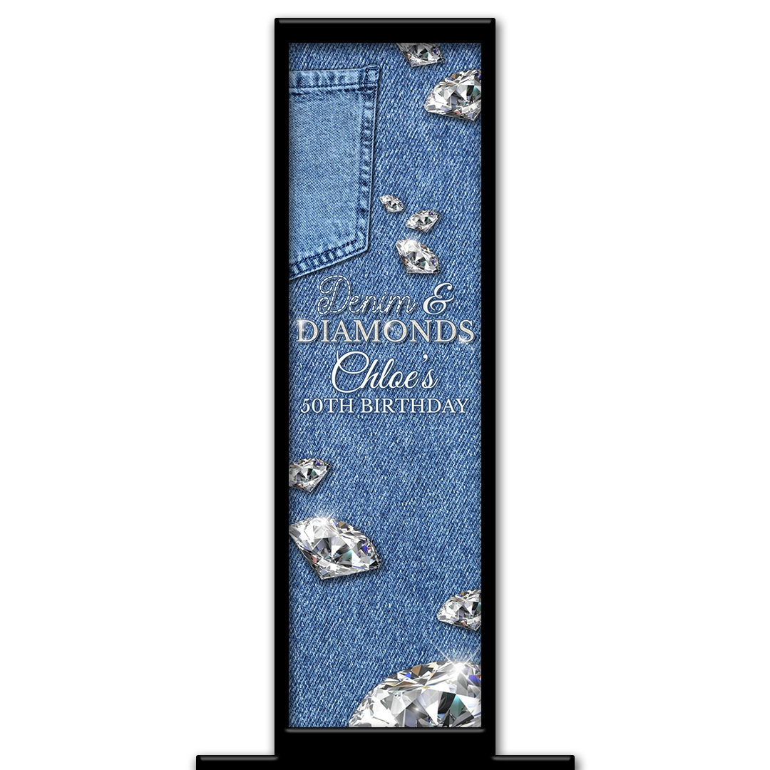 Denim & Diamonds photo booth template Pillar