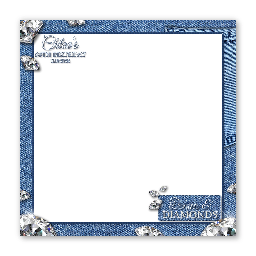 Denim & Diamonds photo booth template SF