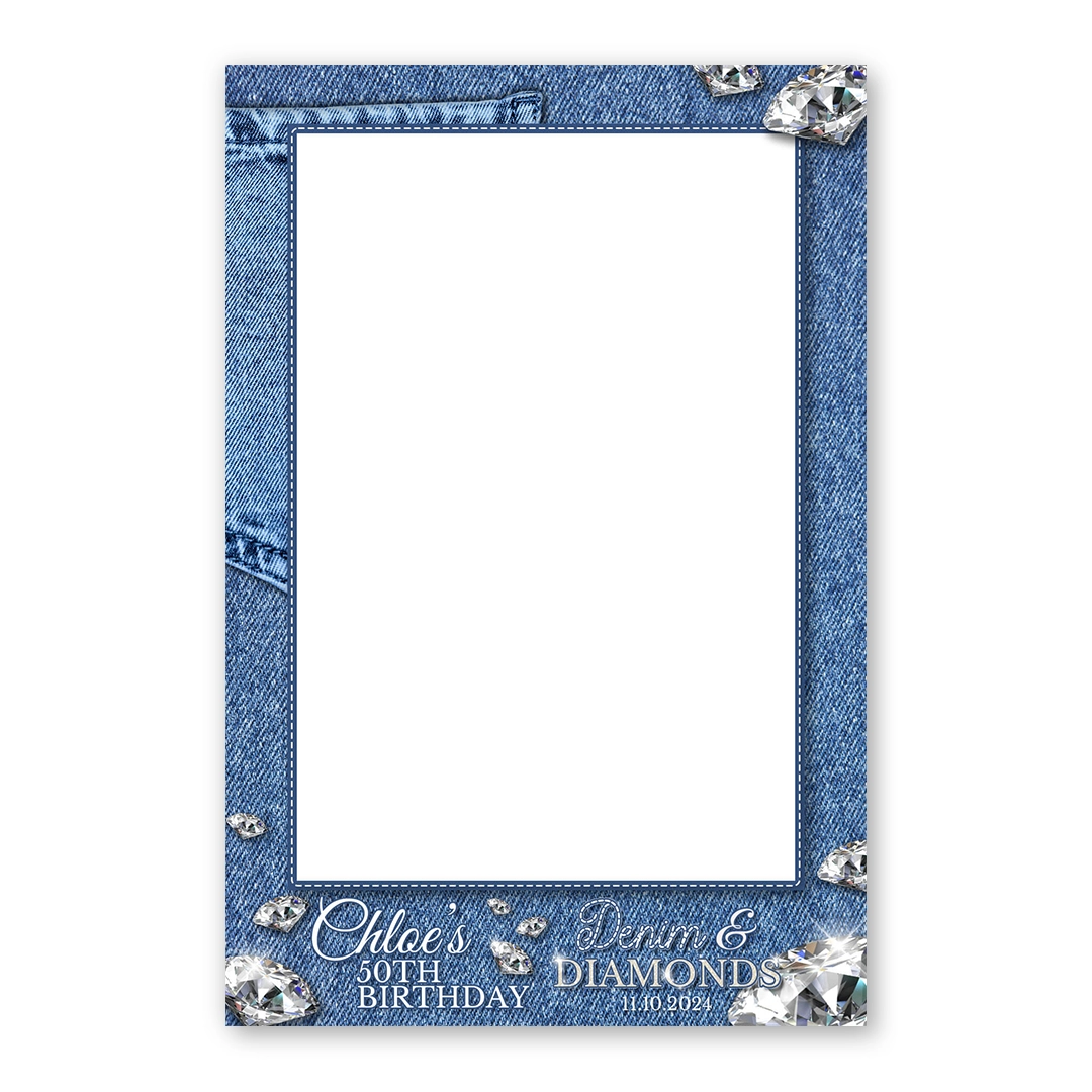 Denim & Diamonds photo booth template PF