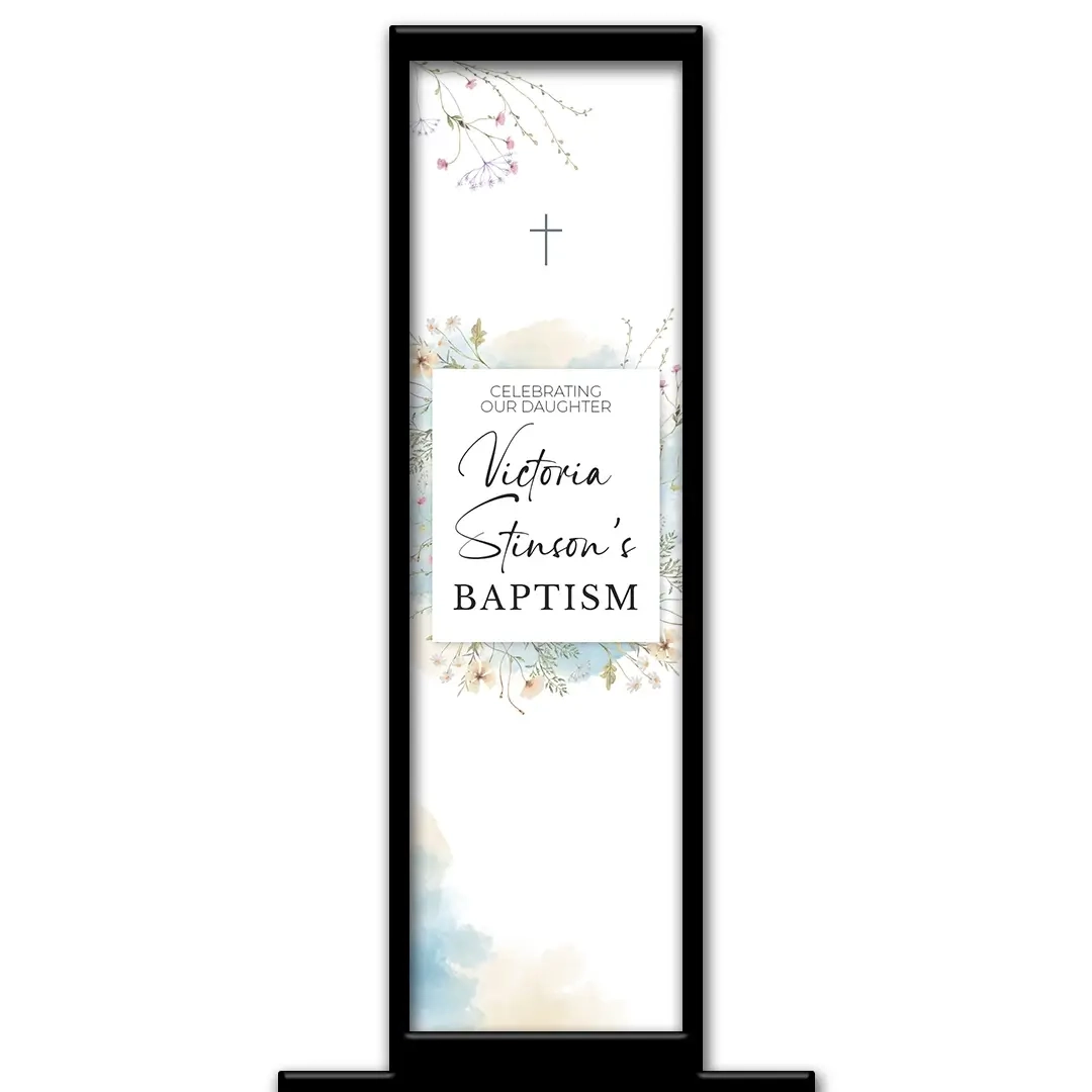 Splash of Baptism photo booth pillar start screen