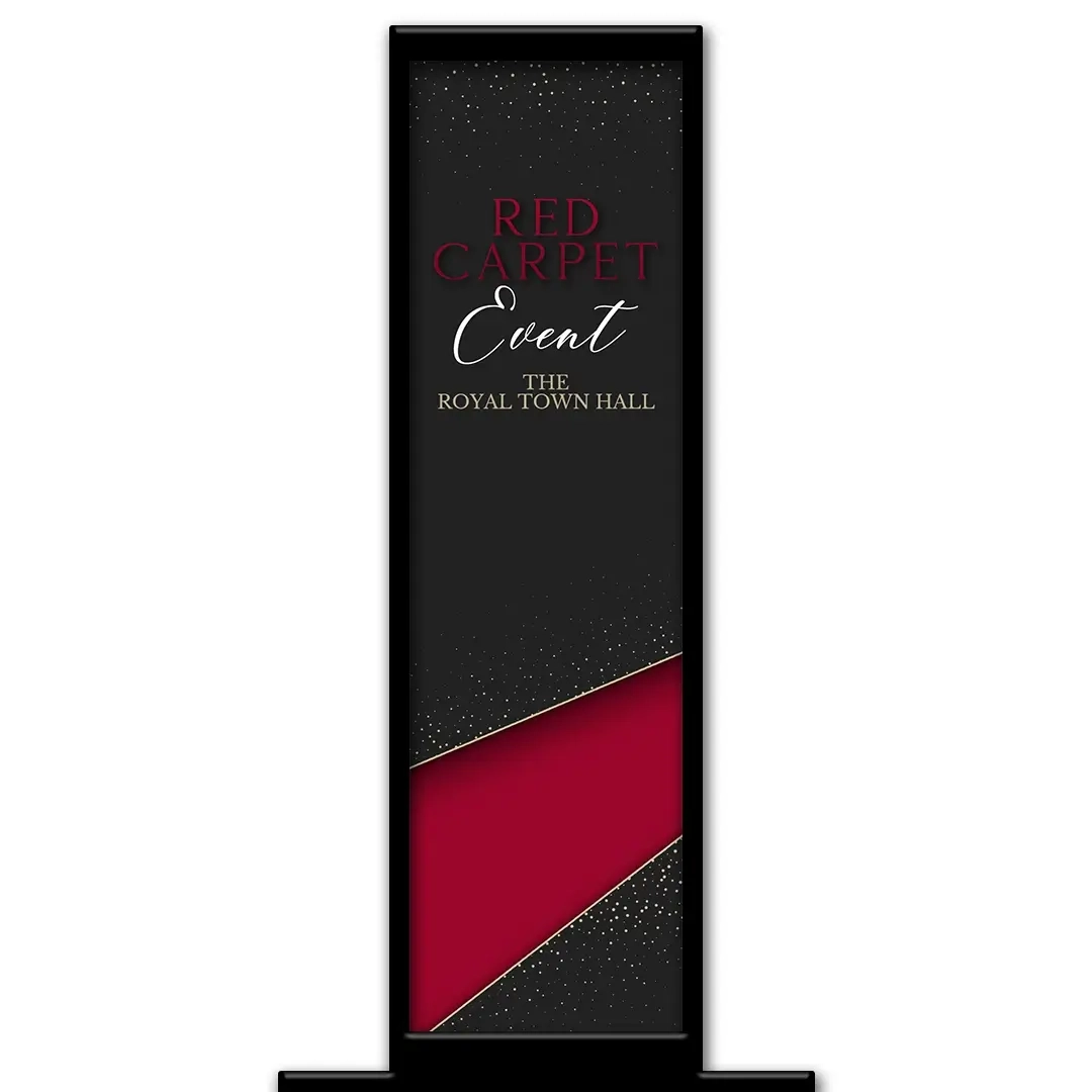 Red Carpet photo booth pillar start screen