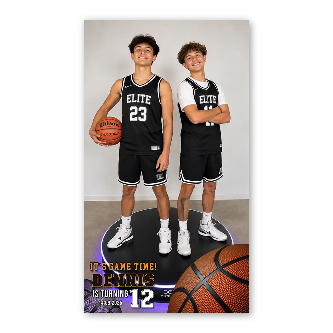 Basketball Game Time photo booth template 360P