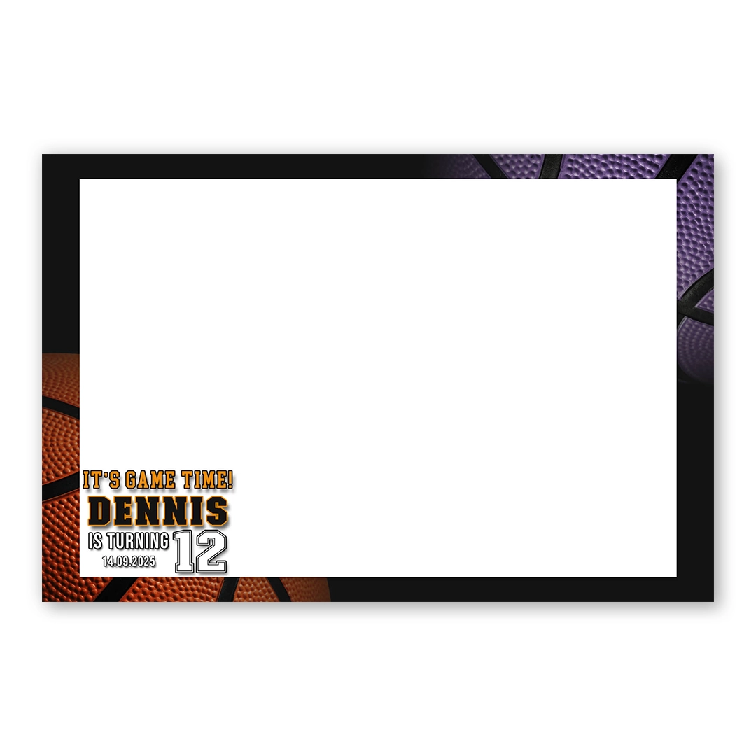 Basketball Game Time photo booth template LF