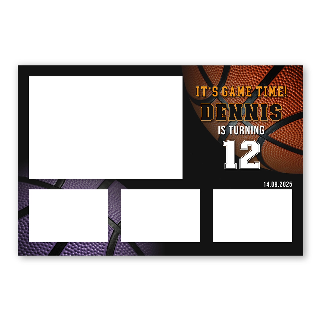 Basketball Game Time photo booth template L4L