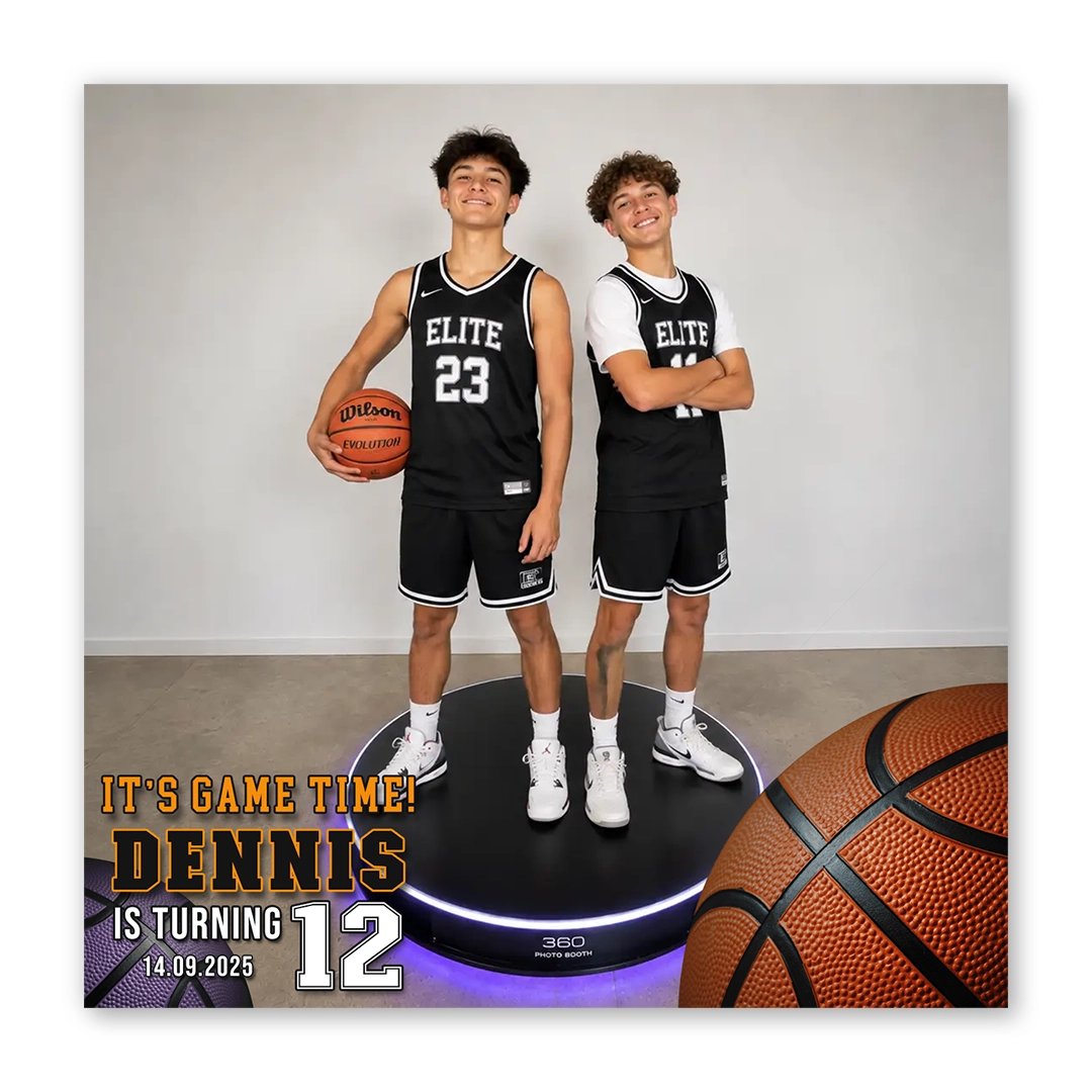 Basketball Game Time photo booth template 360