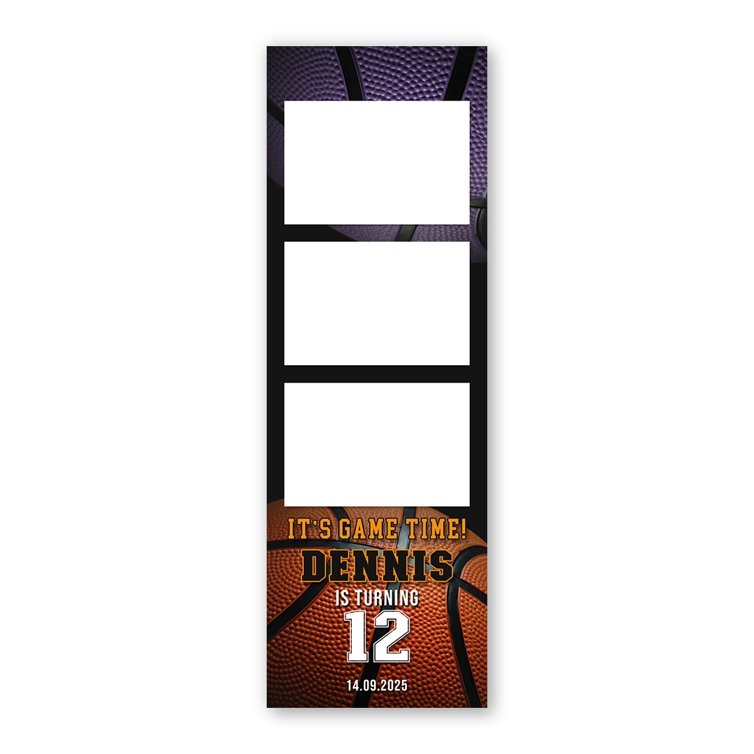 Basketball Game Time photo booth template S3L
