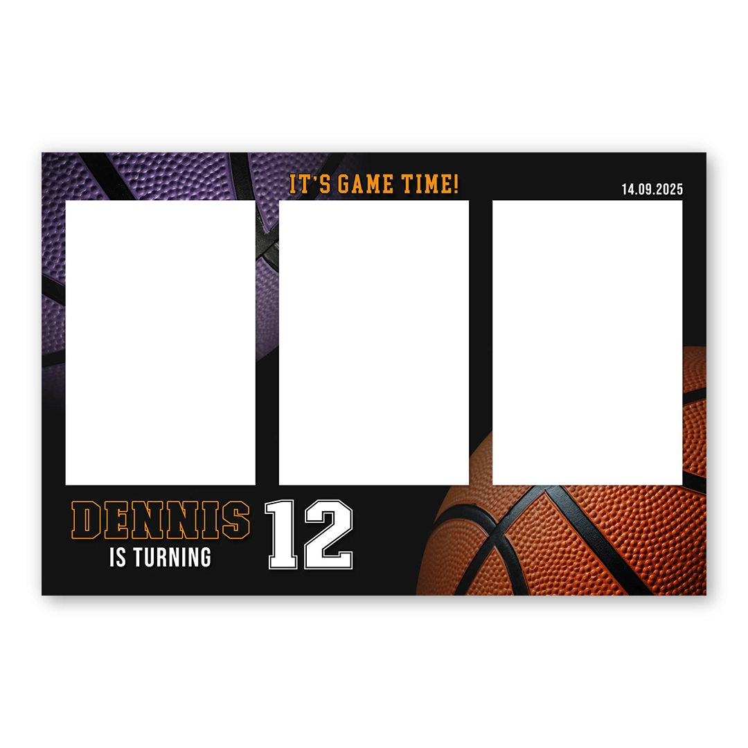 Basketball Game Time photo booth template L3P