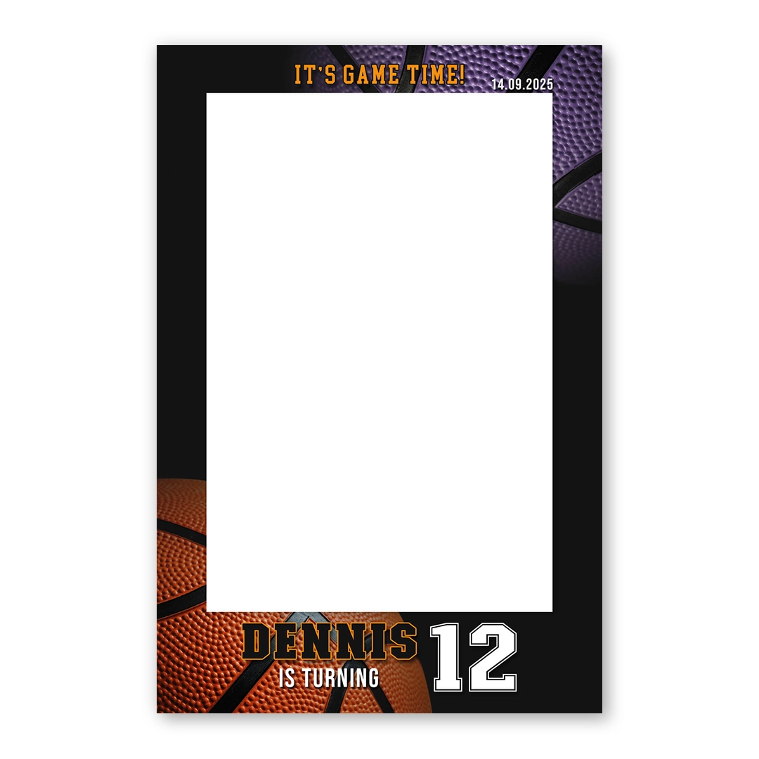 Basketball Game Time photo booth template PF