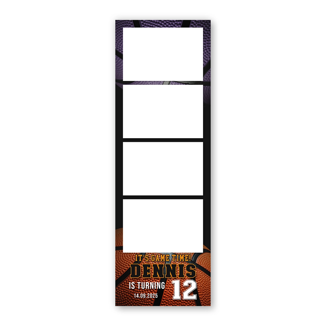 Basketball Game Time photo booth template S4L