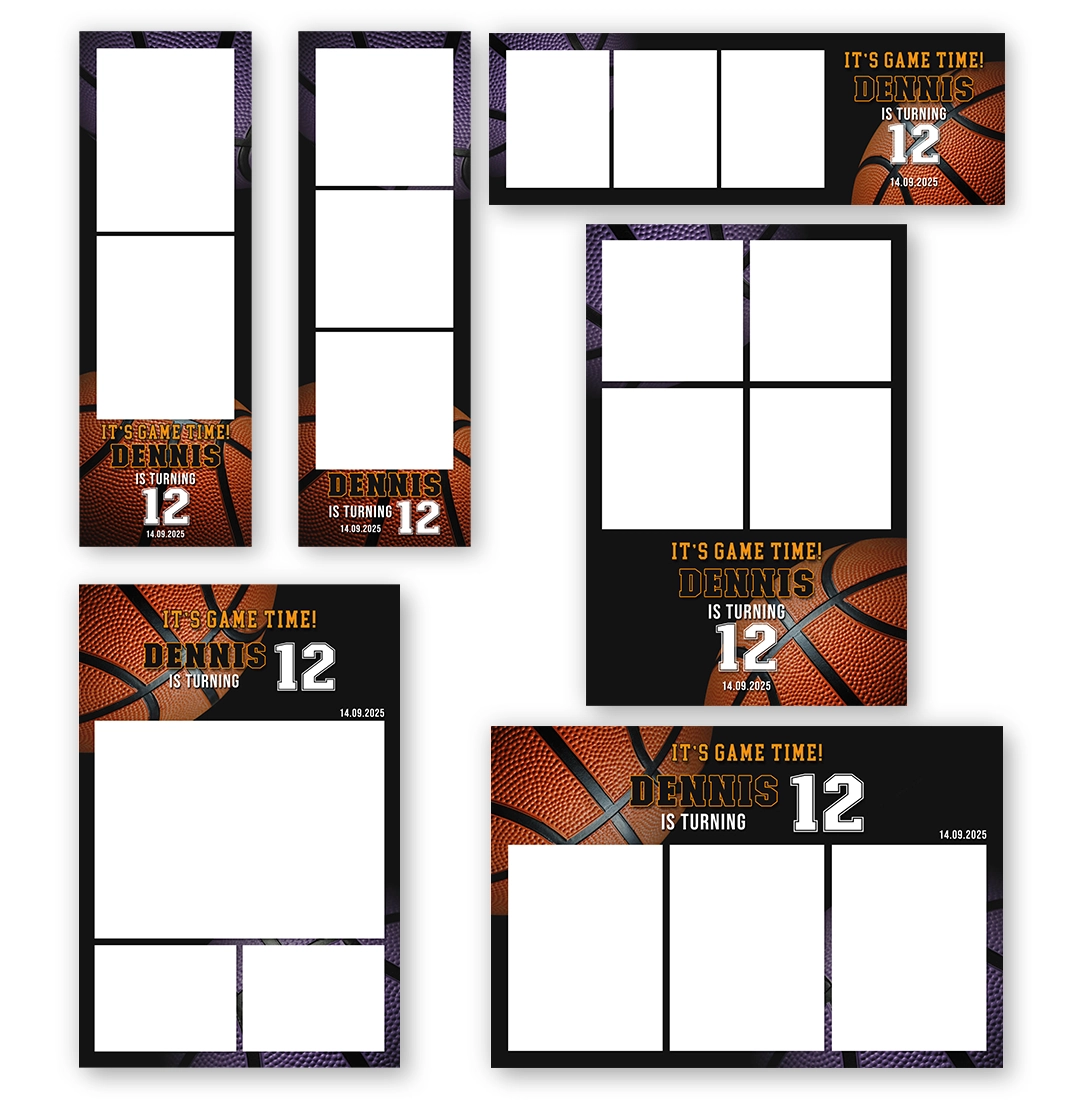 Basketball Game Time photo booth template More