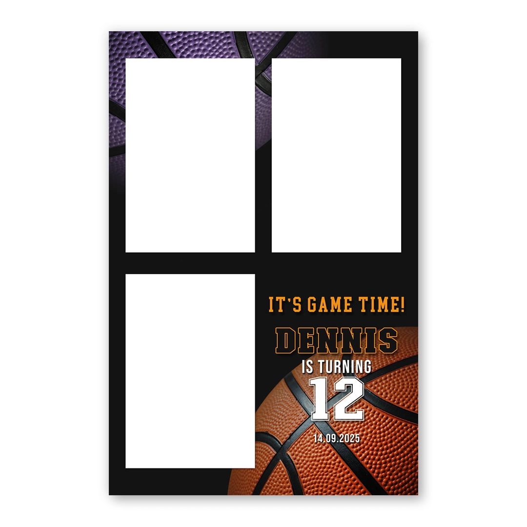 Basketball Game Time photo booth template P3P