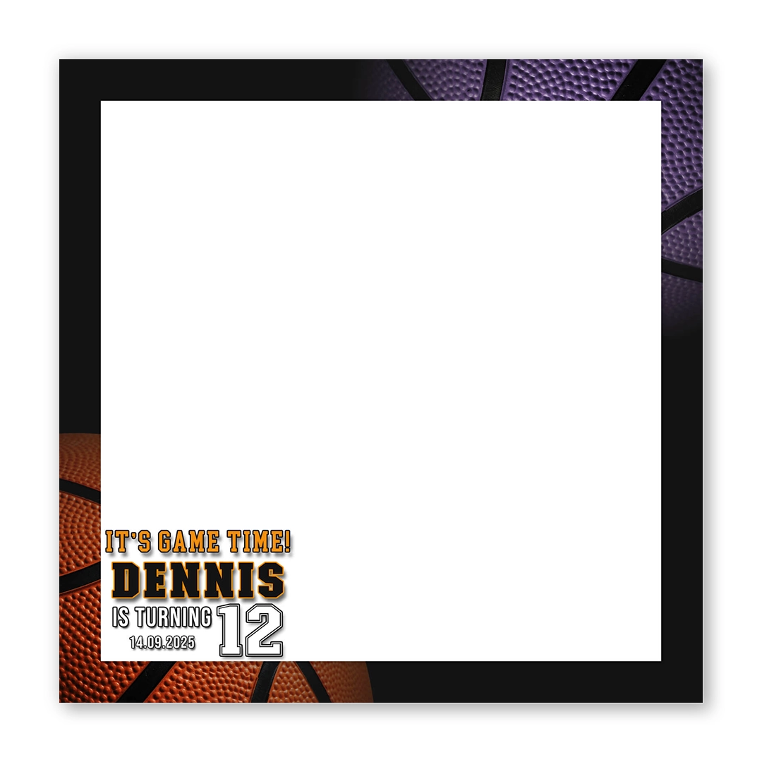 Basketball Game Time photo booth template SF