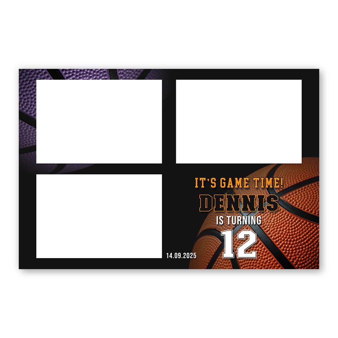 Basketball Game Time photo booth template L3L