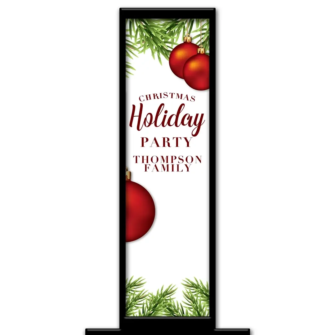 White Christmas photo booth pillar start screen