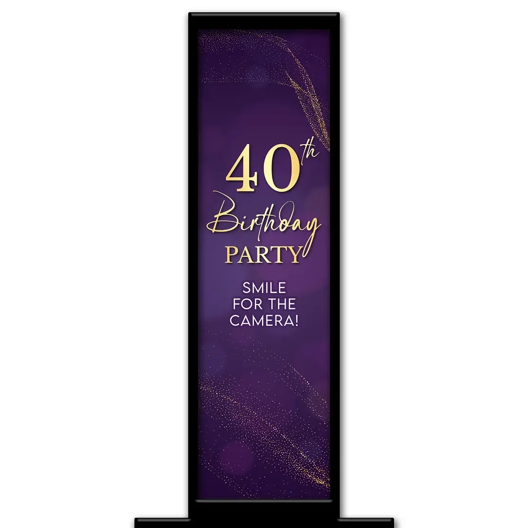 Fabulous Birthday photo booth pillar start screen