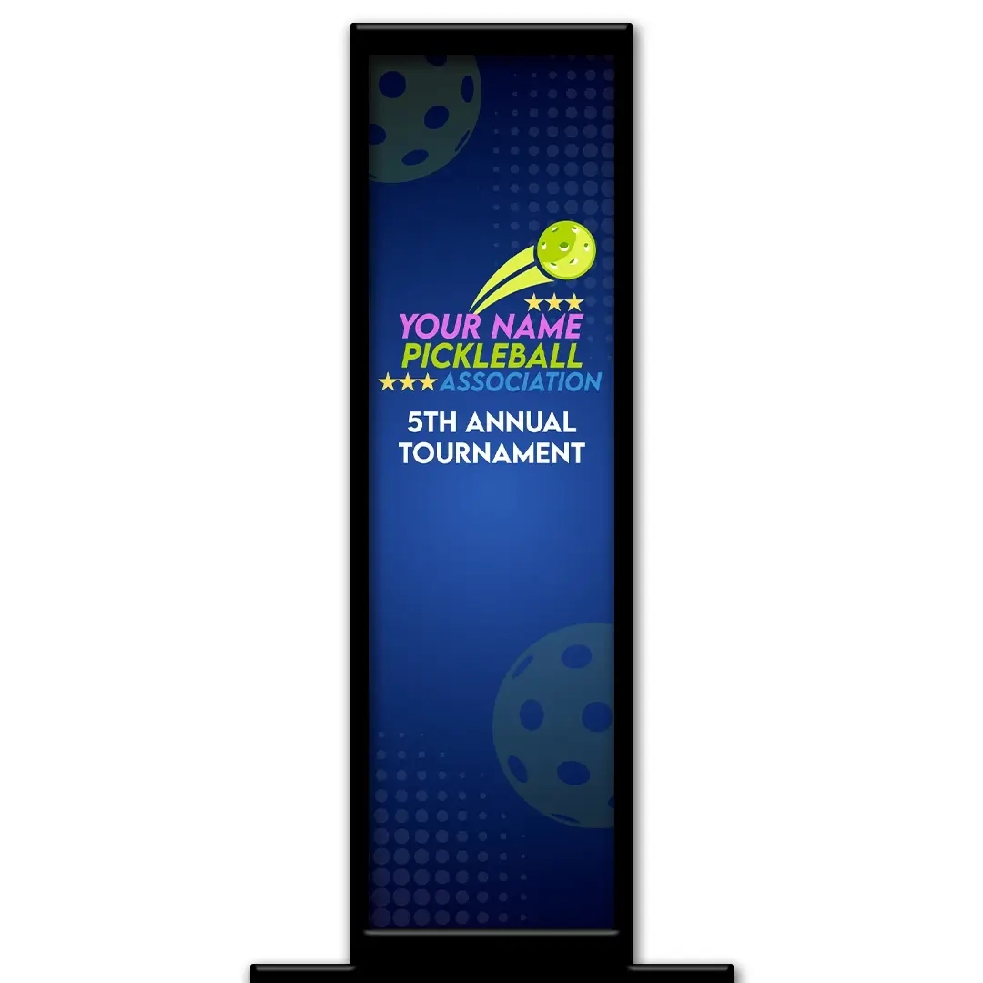 Pickleball photo booth pillar start screen
