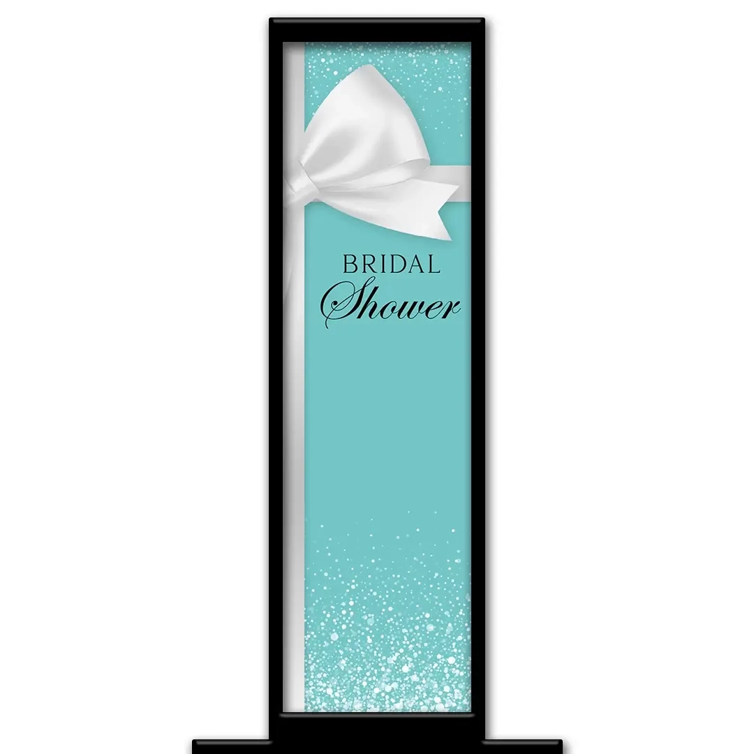 Teal & Tied Bridal Shower photo booth pillar start screen
