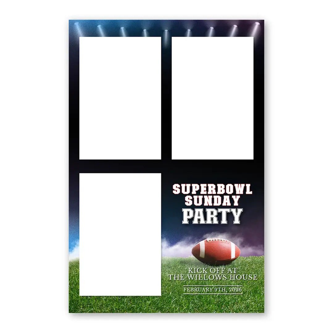 Superbowl Sunday photo booth template P3P layout