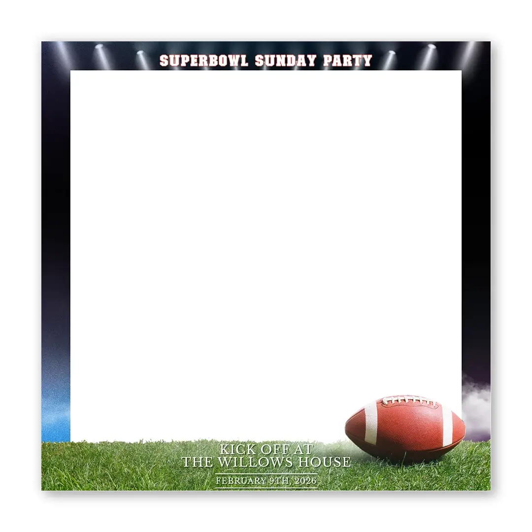 Superbowl Sunday photo booth template SF layout