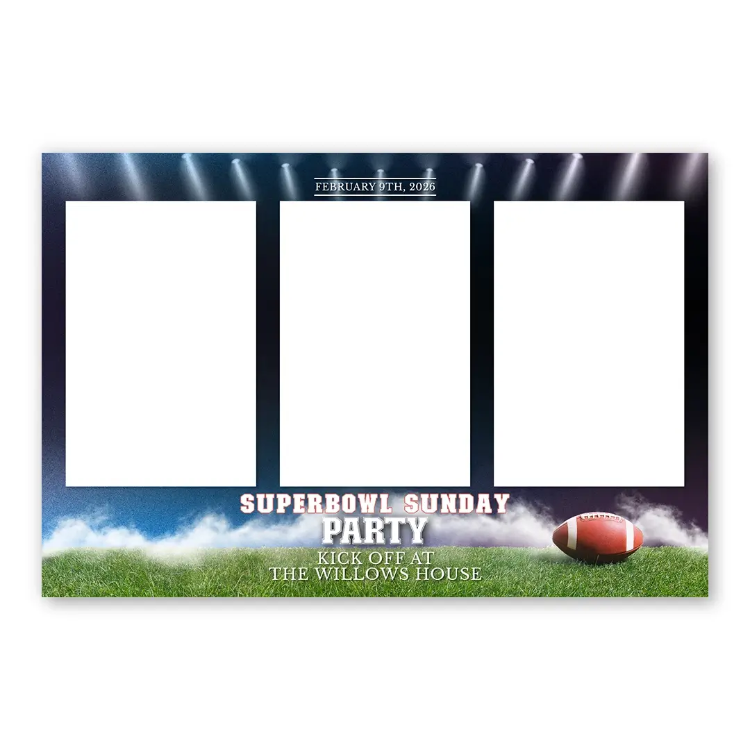 Superbowl Sunday photo booth template L3P layout
