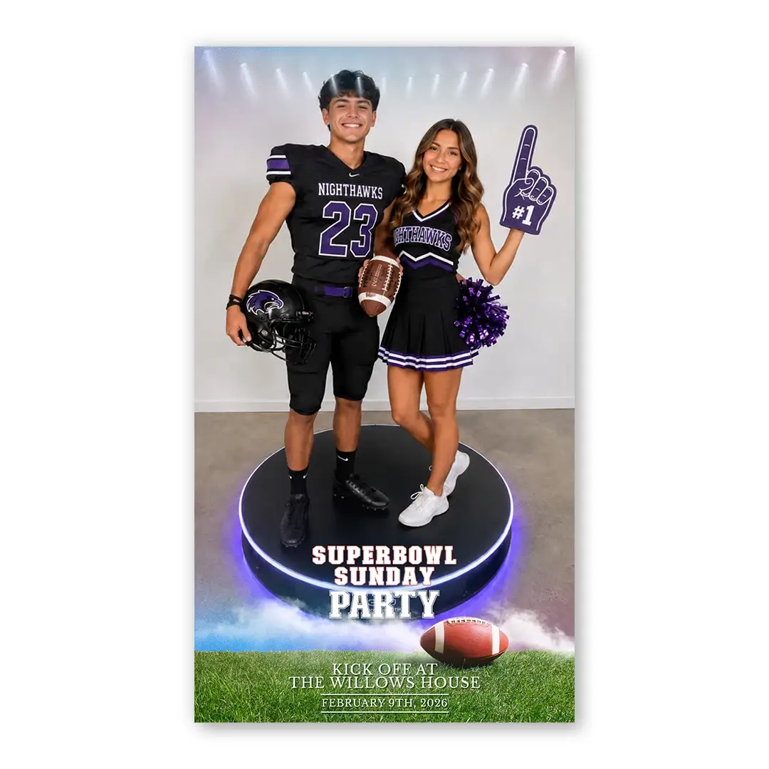 Superbowl Sunday photo booth template 360P layout