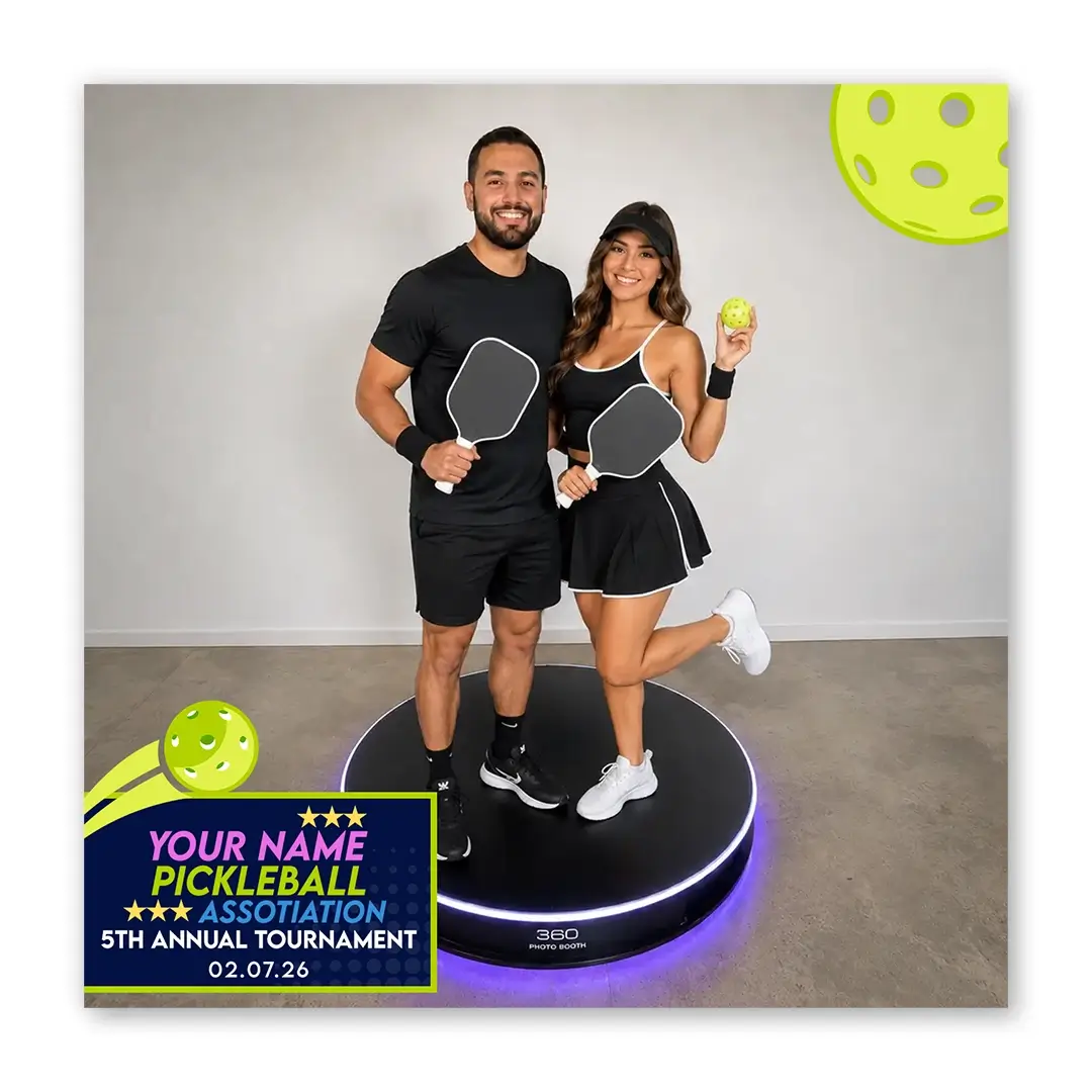 Pickleball photo booth template 360 layout