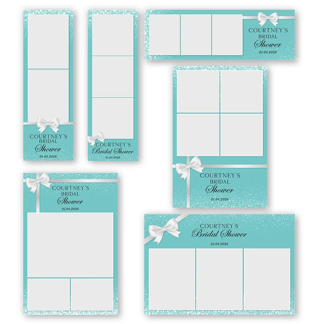 Teal & Tied Bridal Shower photo booth template additional layouts layout
